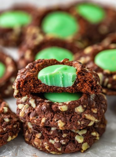 Chocolate Mint Cookies (Creme de Menthe Thumbprint Cookies Recipe)