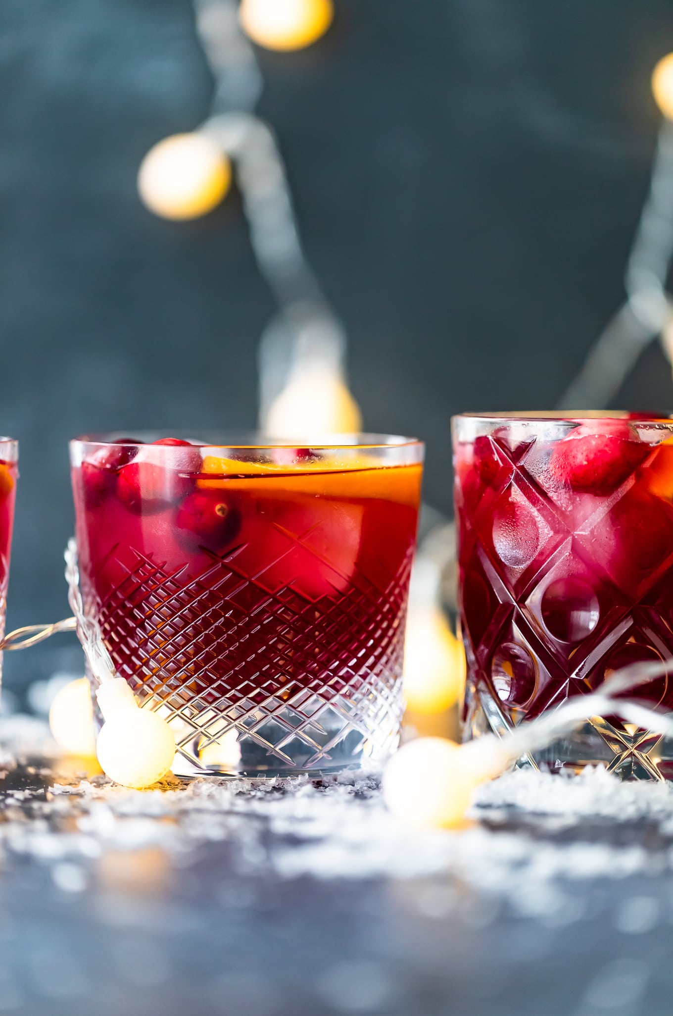 short glasses of Christmas sangria recipe