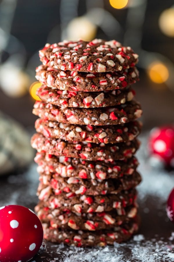 Chocolate Peppermint Cookies (Peppermint Chocolate Crinkle Cookies ...