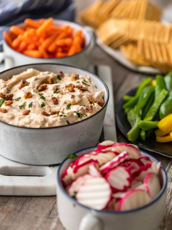 Blue Cheese Dip is the perfect veggie dip for parties, holidays, and game day. This yogurt and cream cheese dip recipe is smoky, cheesy, and full of flavor. You need this cold dip recipe for crackers, veggies, and more. It's easy to make and super tasty!