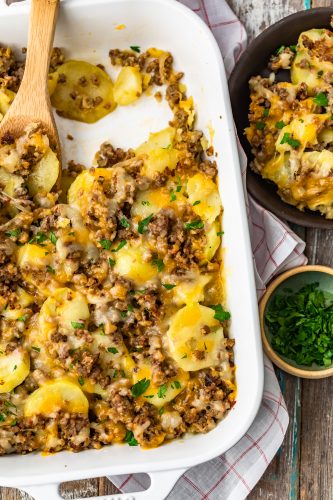 Cheesy Sausage and Potatoes Recipe (Sausage Breakfast Casserole)