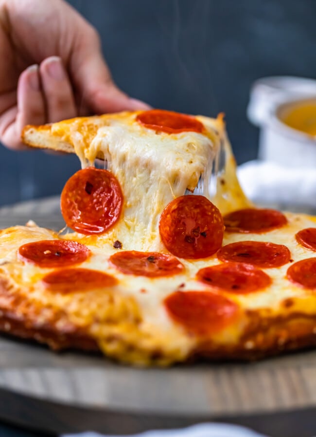 Soft Pretzel Crust Pizza with Cheese Sauce (Little Caesar's Copycat)