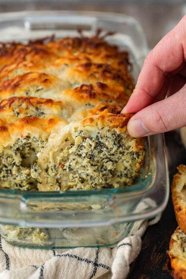 Spinach Artichoke Dip Pull Apart Bread Recipe - The Cookie Rookie®