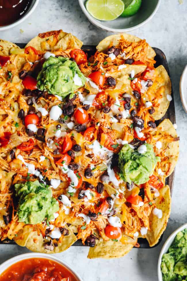 Grilled Chicken Nachos (BBQ Chicken Nachos & Mexican Nachos) Recipe ...