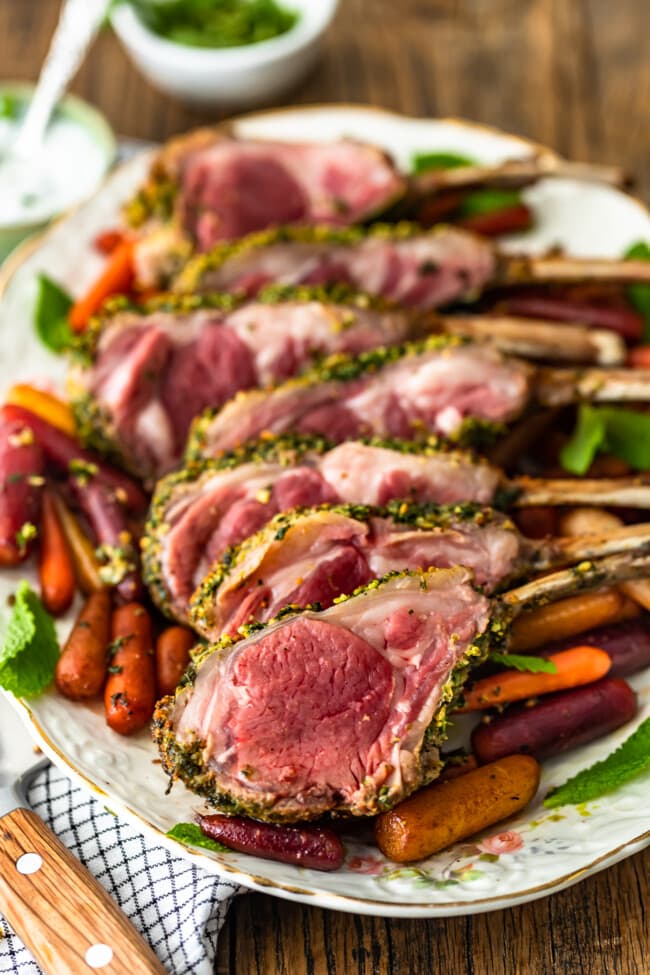 Herb Crusted Rack of Lamb Recipe with Mint Yogurt Sauce