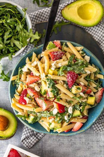 Strawberry Avocado Pasta Salad Recipe - The Cookie Rookie® (VIDEO!!)