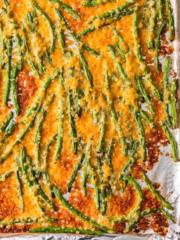 cheesy green beans on foil