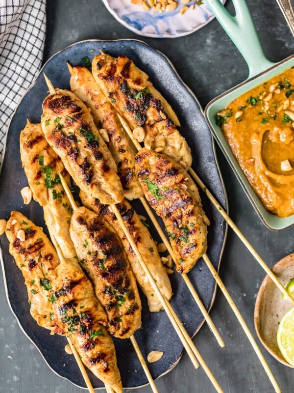 chicken satay on skewers