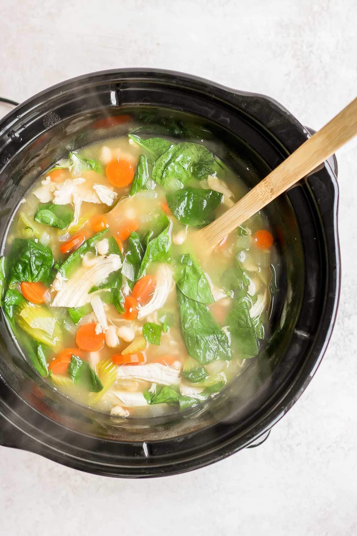 Crockpot Tuscan Chicken Soup The Cookie Rookie