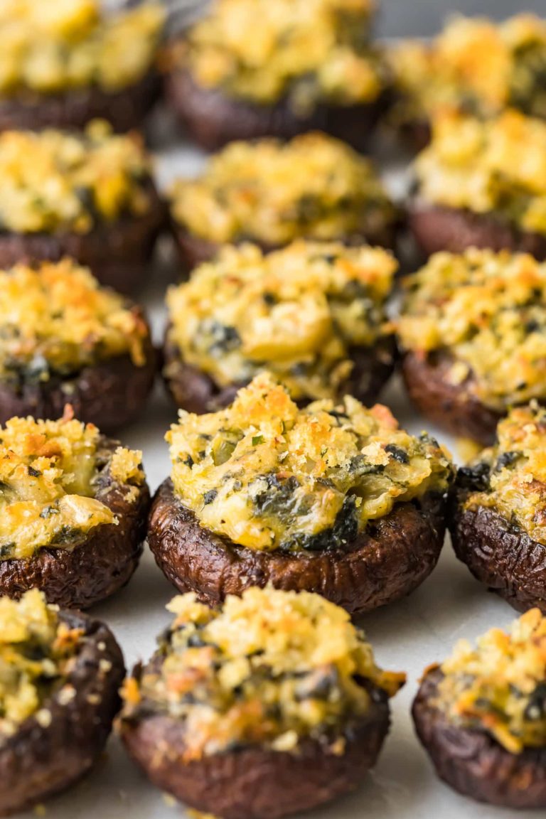 Easy Spinach Stuffed Mushrooms Recipe - (HOW TO VIDEO!)