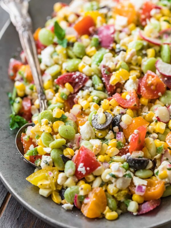 a bowl of peruvian chopped salad