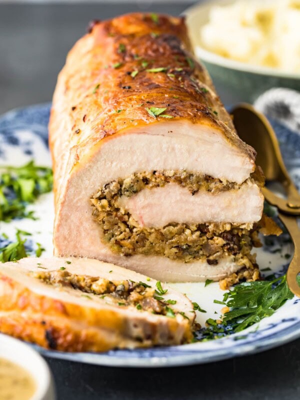 pork roast roulade on a plate