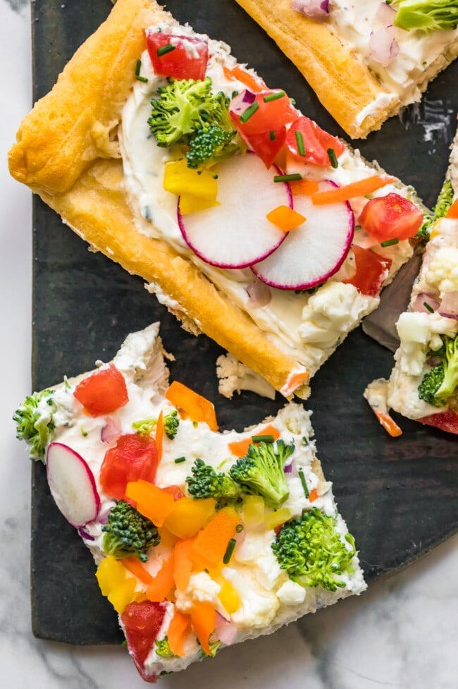 Veggie Pizza Recipe (Crescent Roll Pizza) - The Cookie Rookie® (VIDEO!)