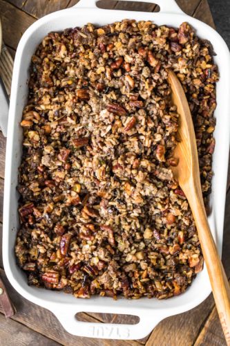 Wild Rice Sausage Stuffing Recipe - The Cookie Rookie®