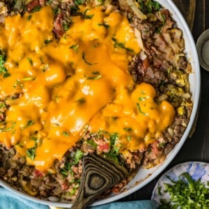 One Pan Cheesy Beef Breakfast Scramble  Skillet Breakfast Casserole  Recipe - 17