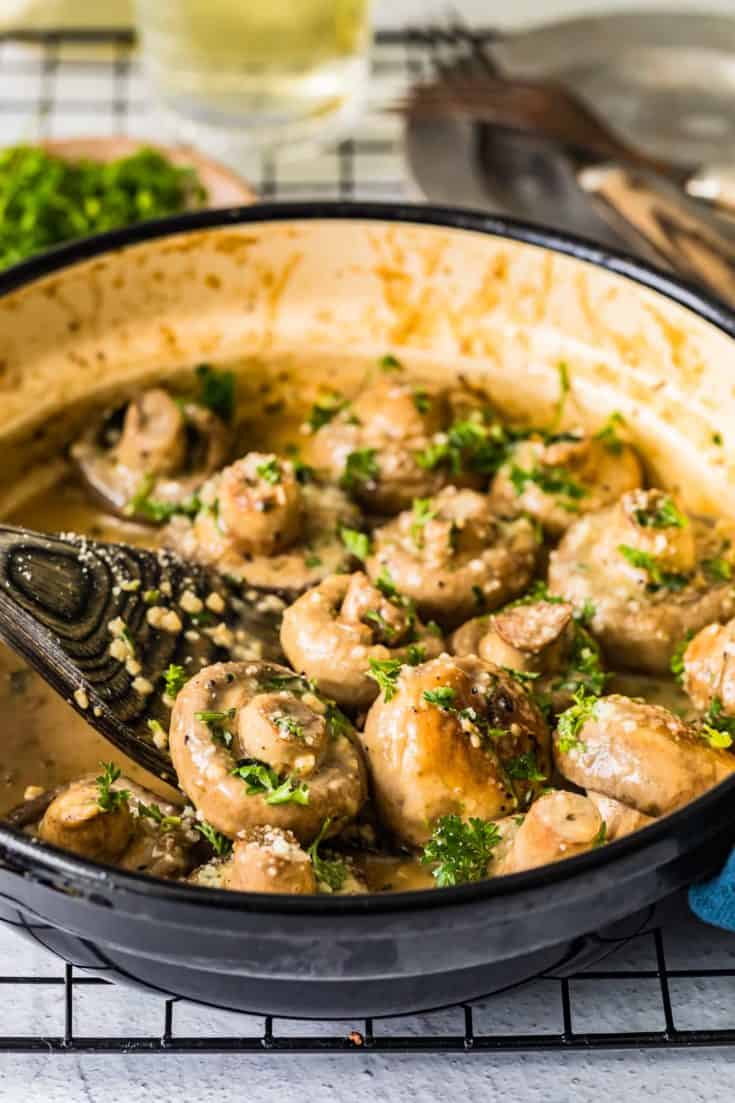 Creamy Garlic Mushrooms Recipe - The Cookie Rookie® (VIDEO!)