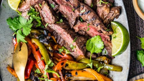 Grilled top fajita steak