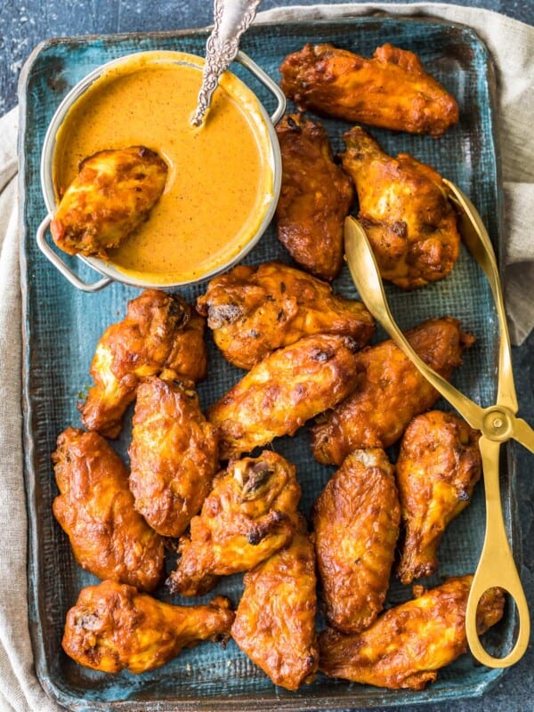 A plate of chicken wings