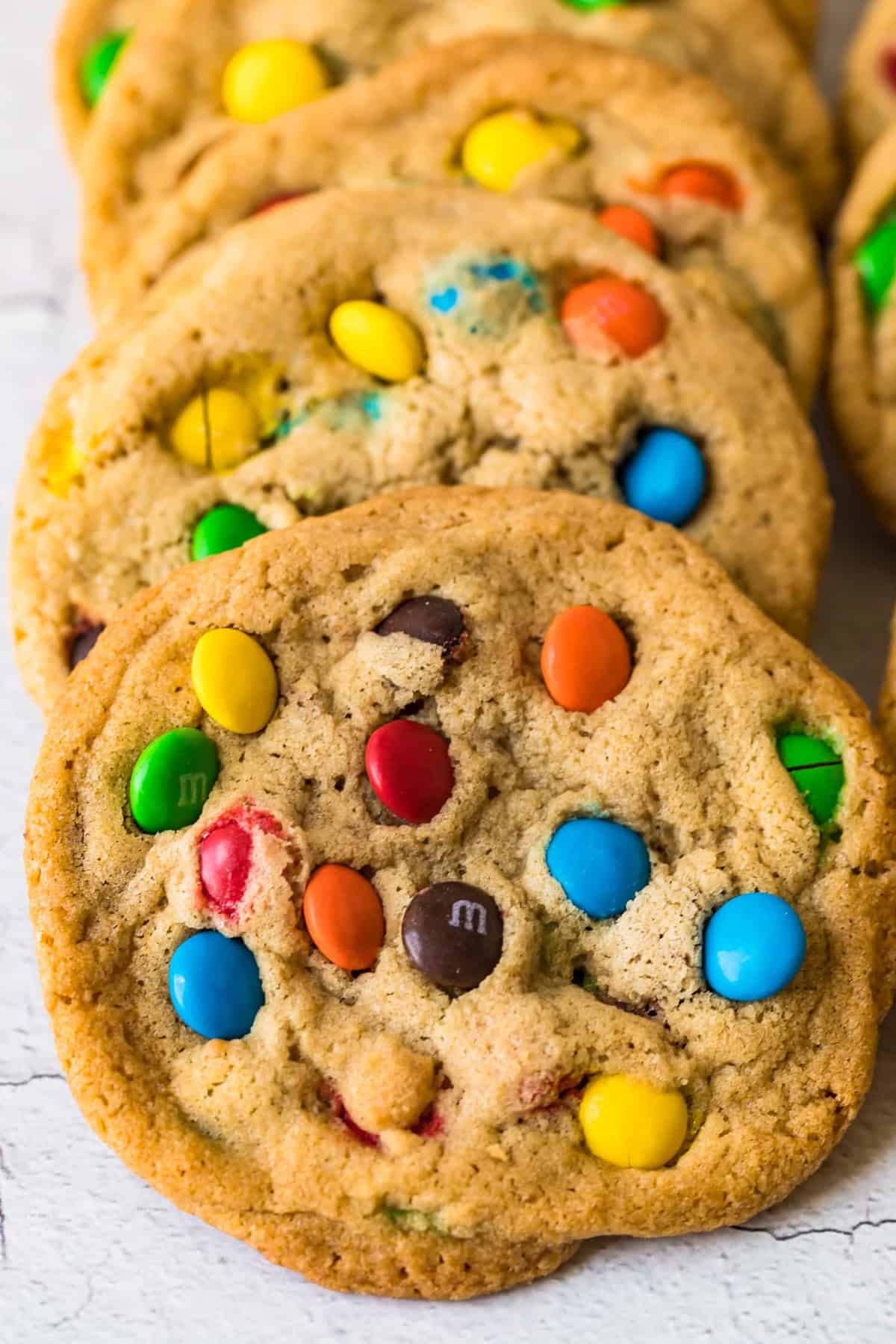 Close up of a M&M Cookie