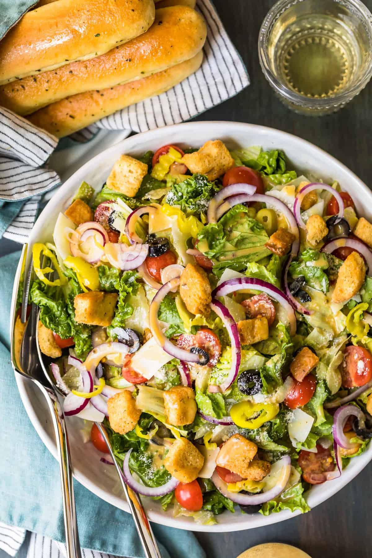 Olive Garden Salad with Copycat Dressing Recipe - The Cookie Rookie®