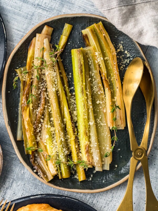 sauteed leeks on a plate