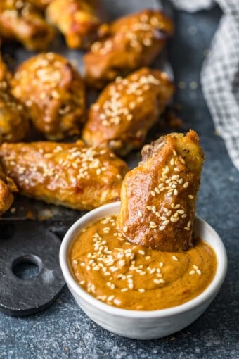 Thai Chicken Wings with Spicy Peanut Sauce Recipe - The Cookie Rookie®