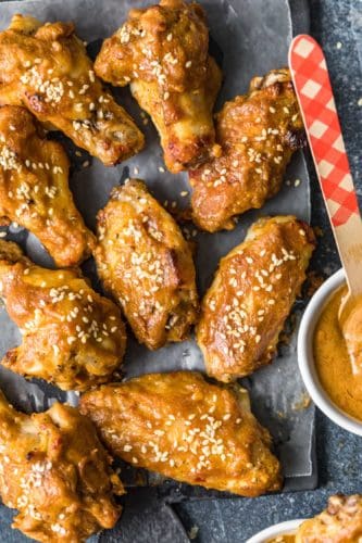 Thai Chicken Wings with Spicy Peanut Sauce Recipe - The Cookie Rookie®