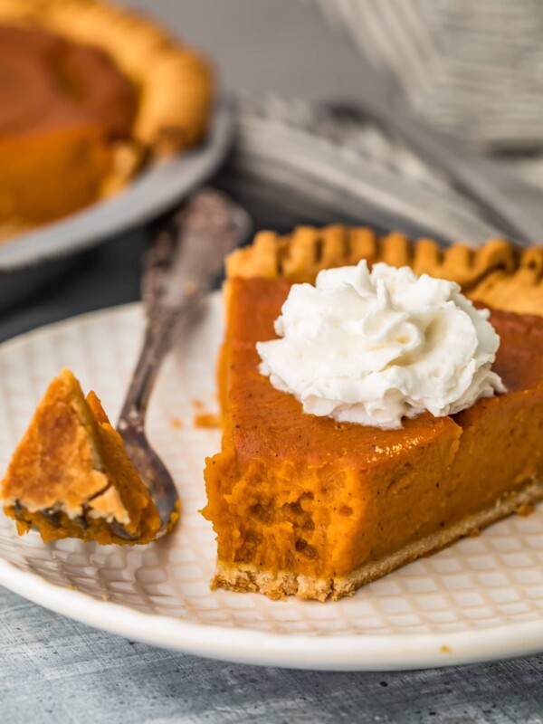 pumpkin pie on a plate