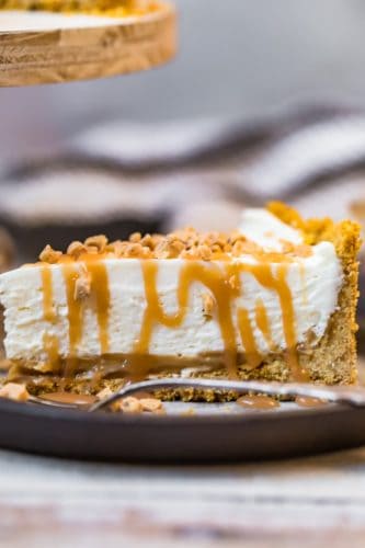 Salted Caramel No Bake Cheesecake Recipe - The Cookie Rookie®