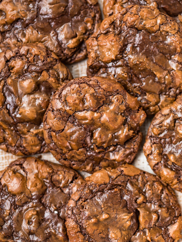 several brownie cookies on a plate