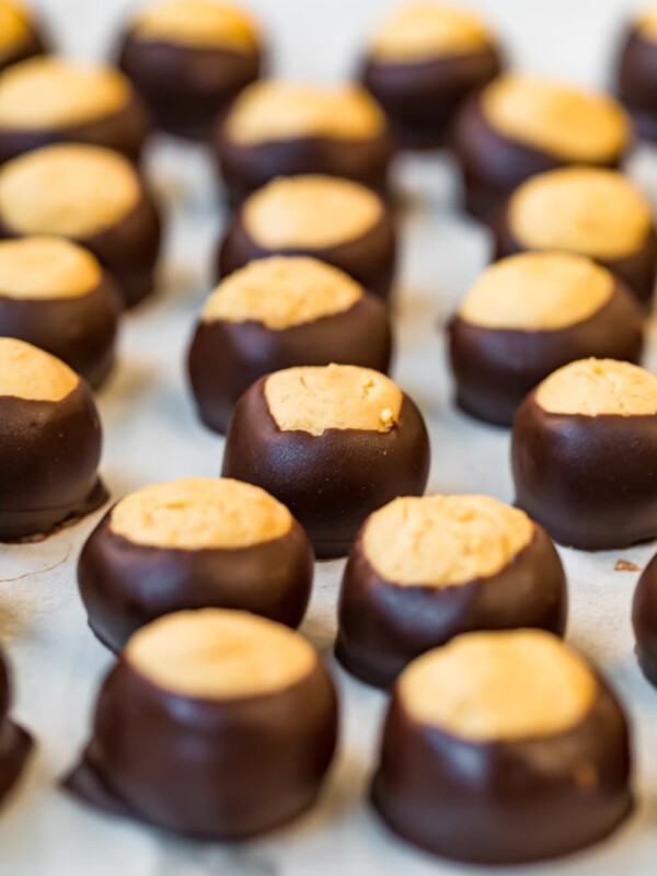 several buckeye candies on table