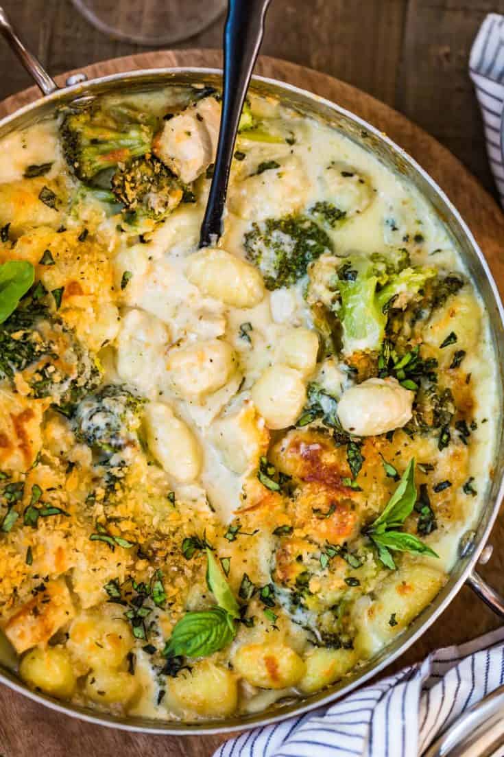 Chicken Alfredo Gnocchi Bake Recipe (VIDEO) - The Cookie Rookie®