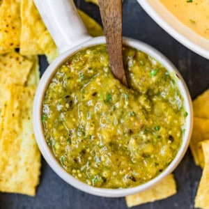 homemade salsa verde in a bowl