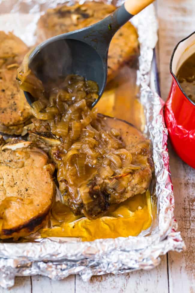 Crock Pot Smothered Pork Chops Recipe The Cookie Rookie VIDEO   Slow Cooker Smothered Pork Chops Recipe 2 Of 7 650x975 