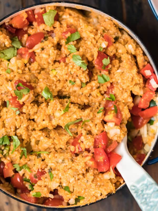 easy mexican rice in a bowl