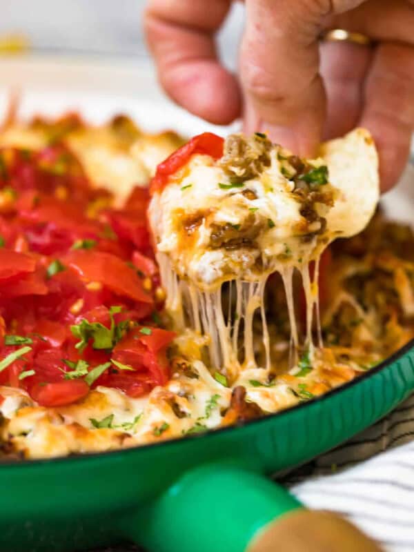 chip lifting up queso fundido