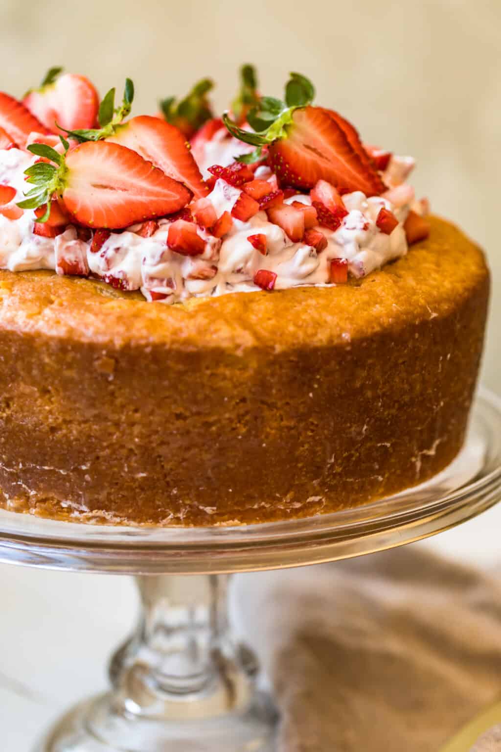 Kentucky Butter Cake with Strawberries and Cream - The Cookie Rookie®