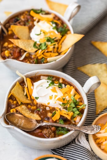 Easy Taco Soup (Pantry Staples Recipe) - The Cookie Rookie®