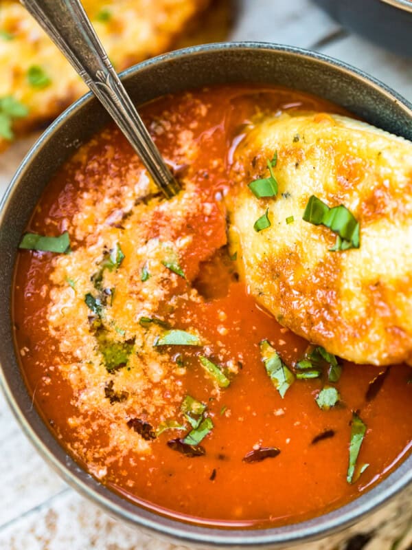 tomato soup in a bowl