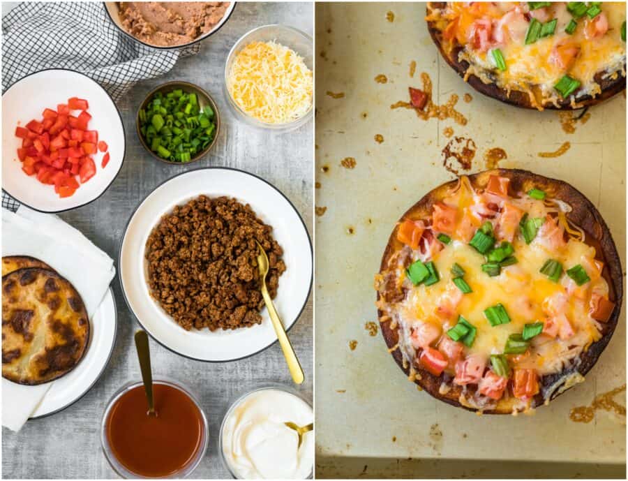 ingredients for homemade mexican pizzas