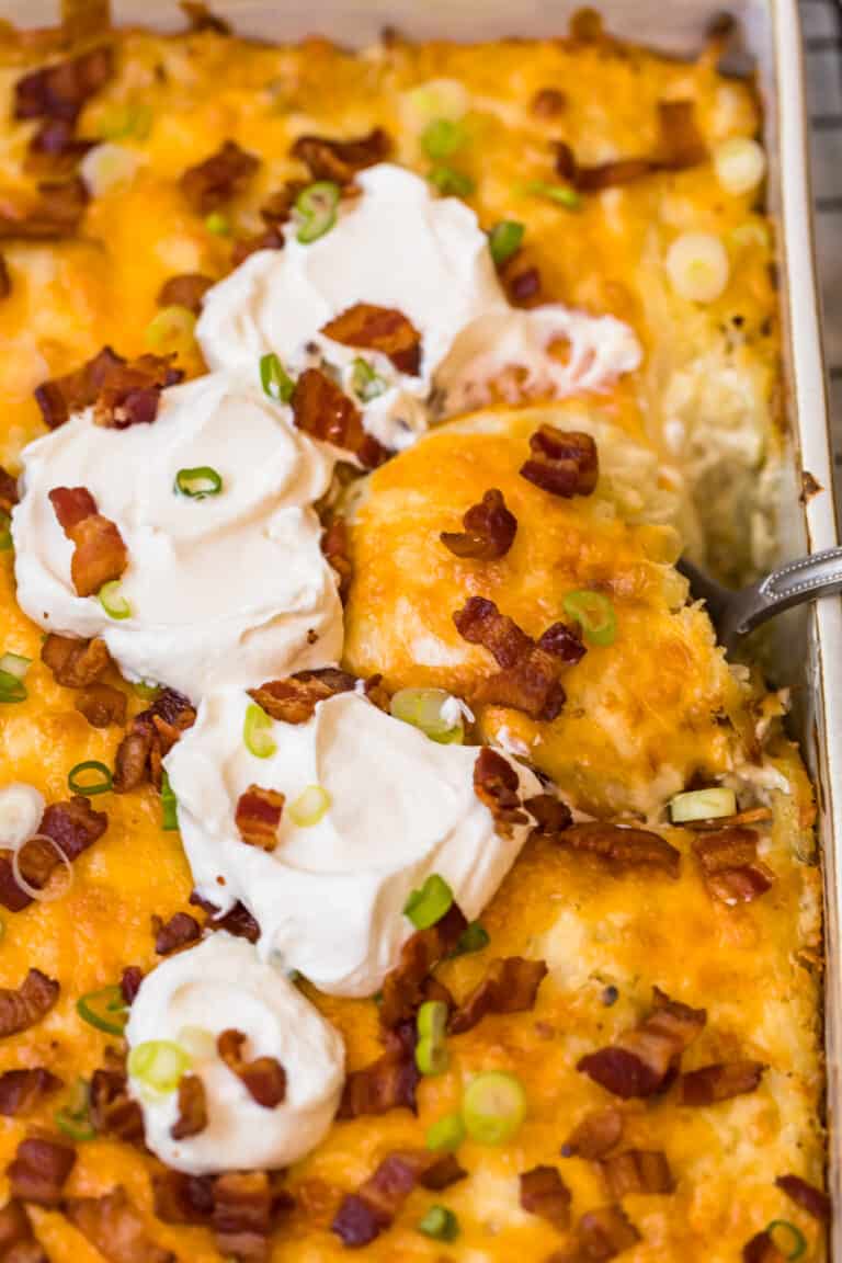 Loaded Hash Brown Potato Casserole Recipe - The Cookie Rookie®