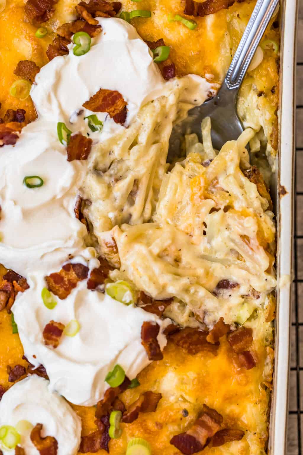 Loaded Hash Brown Potato Casserole Recipe - The Cookie Rookie®