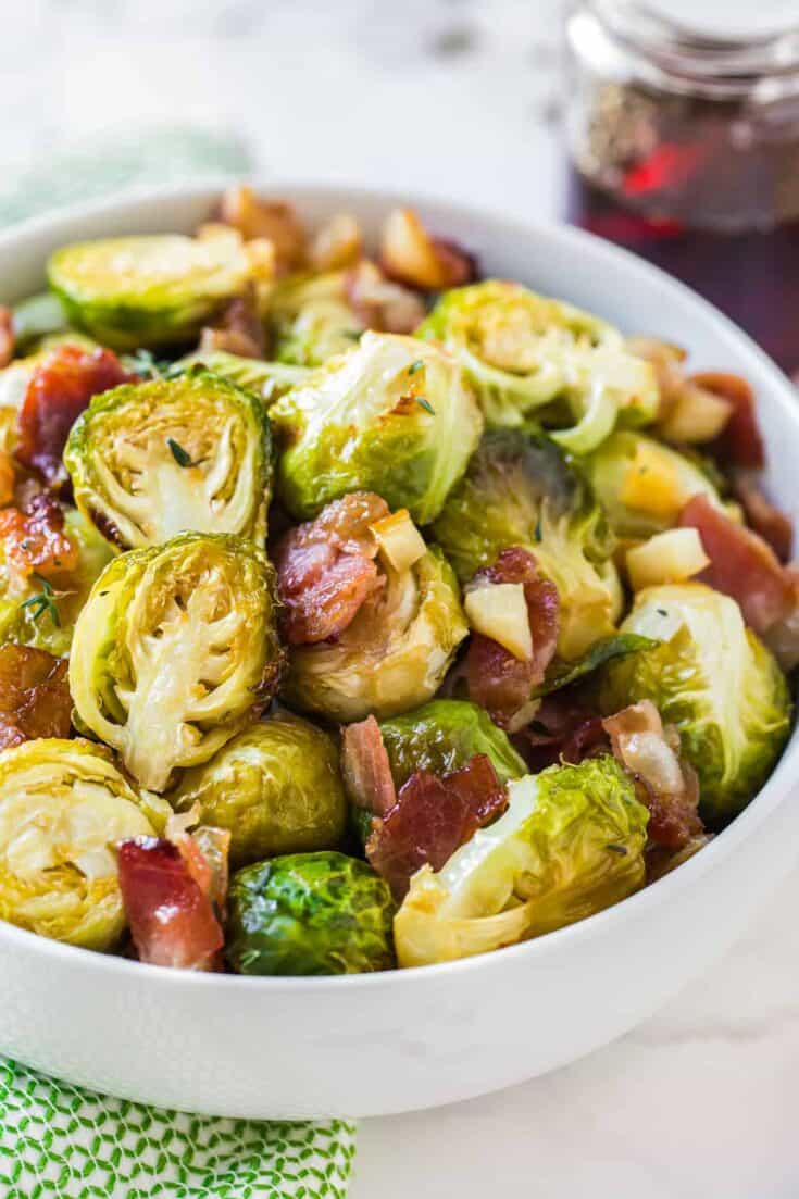 Roasted Maple Bacon Brussels Sprouts Recipe - The Cookie Rookie®