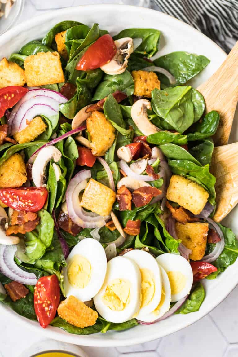 Spinach Salad Recipe with Bacon (Spinach Salad Dressing) Recipe - The ...