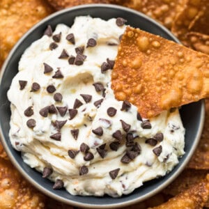 Chocolate Chip Cannoli Dip with Wonton Chips Recipe - 80