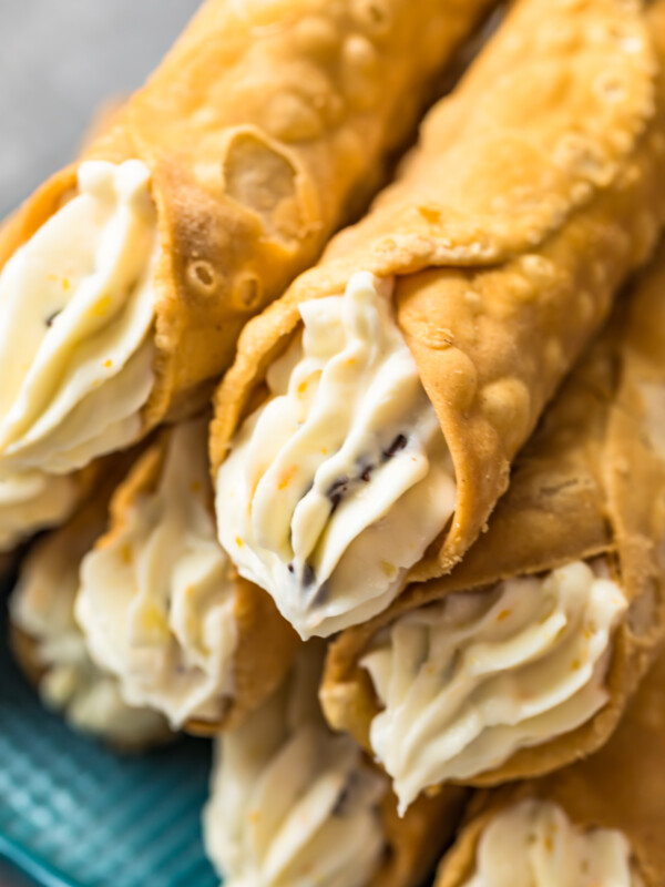 up close image of cannoli cream with orange, ginger, and chocolate chips