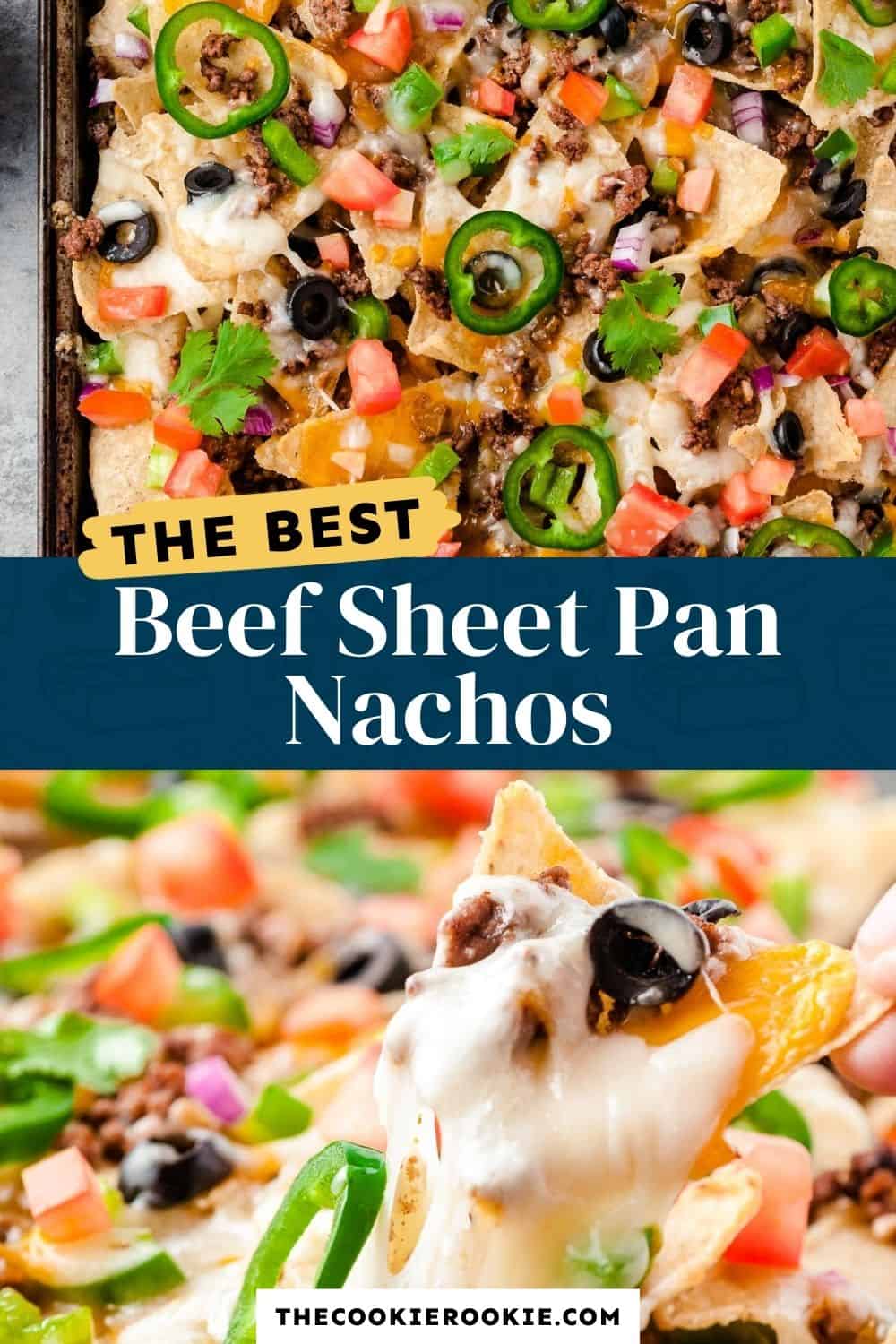 Beef Sheet Pan Nachos Recipe - The Cookie Rookie®