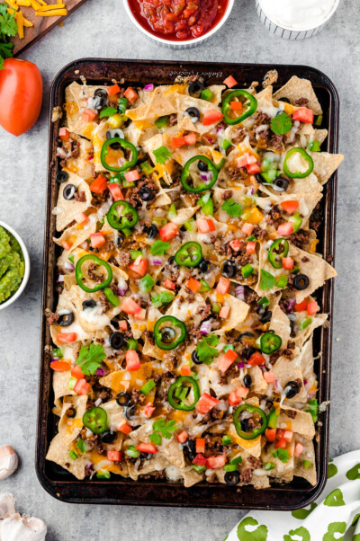 Beef Sheet Pan Nachos Recipe - The Cookie Rookie®