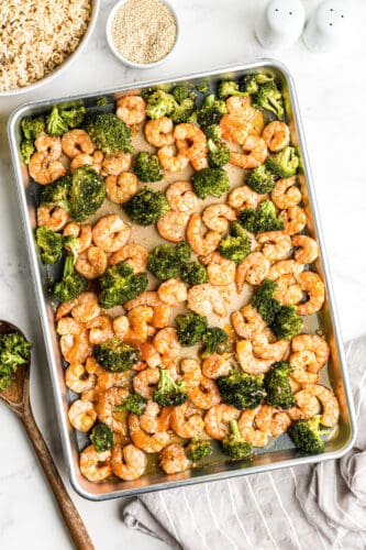 Shrimp and Broccoli Sheet Pan Dinner Recipe - The Cookie Rookie®