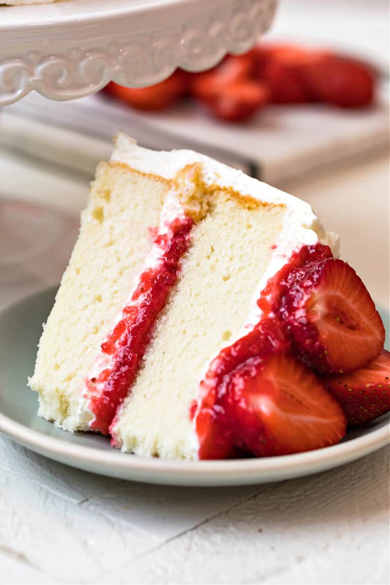 White Layer Cake with Strawberry Filling - The Cookie Rookie®